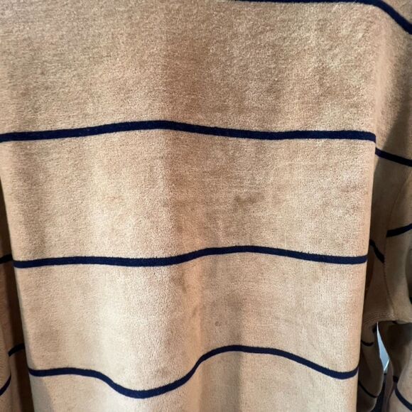 Stussy - Striped Velour LS Tee (#1140071) - Tan, Black - Picture 7 of 7